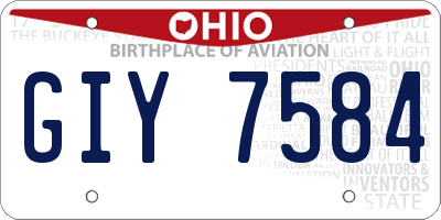 OH license plate GIY7584