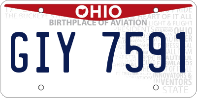 OH license plate GIY7591