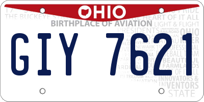 OH license plate GIY7621