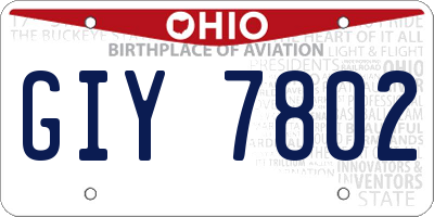OH license plate GIY7802