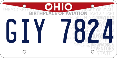 OH license plate GIY7824