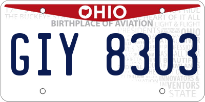 OH license plate GIY8303