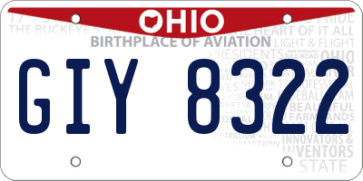 OH license plate GIY8322
