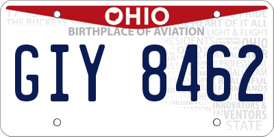 OH license plate GIY8462