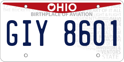 OH license plate GIY8601