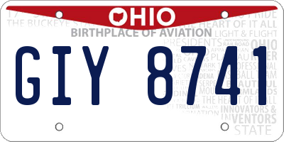 OH license plate GIY8741