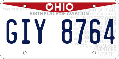 OH license plate GIY8764