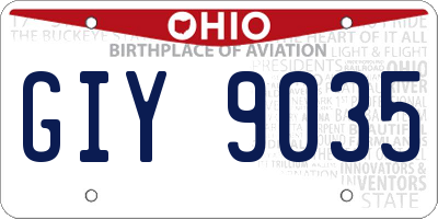 OH license plate GIY9035