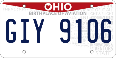 OH license plate GIY9106