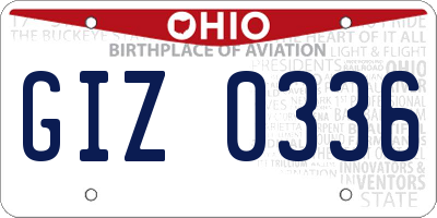 OH license plate GIZ0336