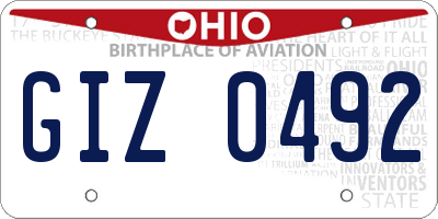OH license plate GIZ0492