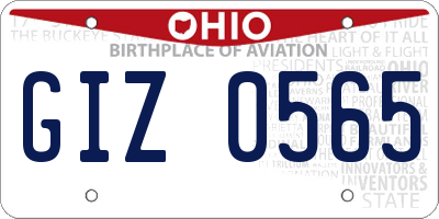 OH license plate GIZ0565