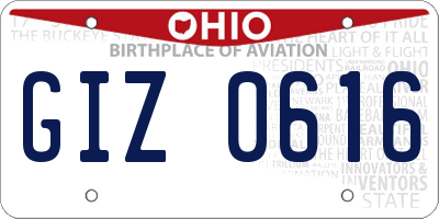 OH license plate GIZ0616