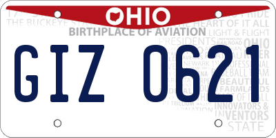 OH license plate GIZ0621