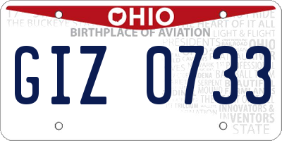 OH license plate GIZ0733
