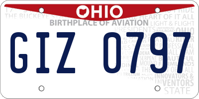 OH license plate GIZ0797