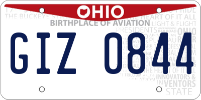 OH license plate GIZ0844