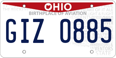OH license plate GIZ0885