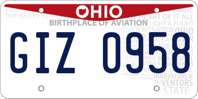 OH license plate GIZ0958
