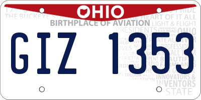 OH license plate GIZ1353