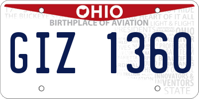 OH license plate GIZ1360