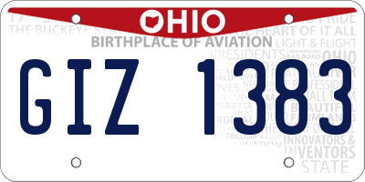 OH license plate GIZ1383