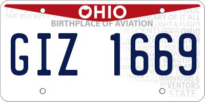 OH license plate GIZ1669