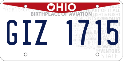 OH license plate GIZ1715