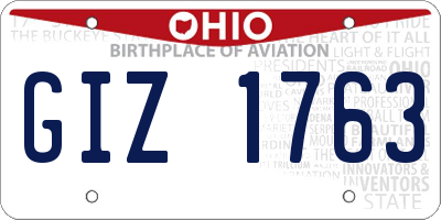 OH license plate GIZ1763