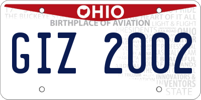 OH license plate GIZ2002