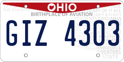 OH license plate GIZ4303