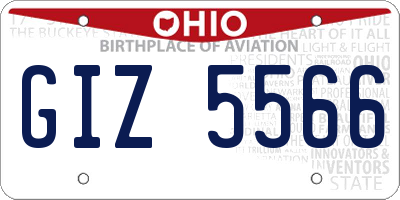 OH license plate GIZ5566