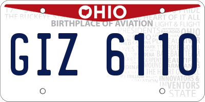 OH license plate GIZ6110
