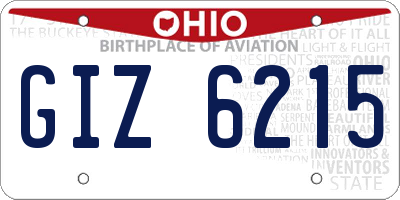 OH license plate GIZ6215