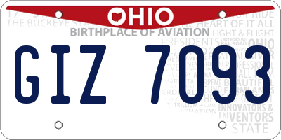 OH license plate GIZ7093