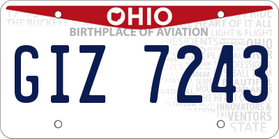 OH license plate GIZ7243