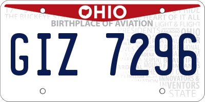 OH license plate GIZ7296