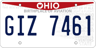 OH license plate GIZ7461