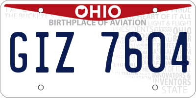 OH license plate GIZ7604