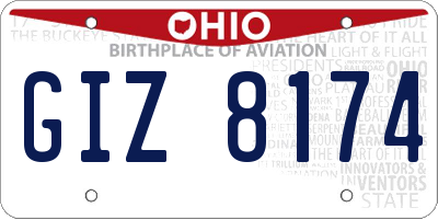 OH license plate GIZ8174