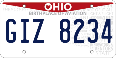 OH license plate GIZ8234