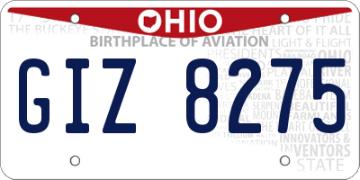 OH license plate GIZ8275