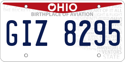OH license plate GIZ8295