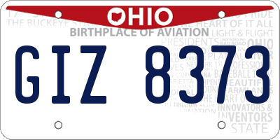 OH license plate GIZ8373
