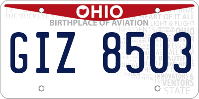 OH license plate GIZ8503