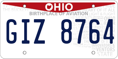 OH license plate GIZ8764