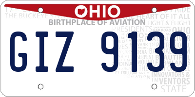OH license plate GIZ9139