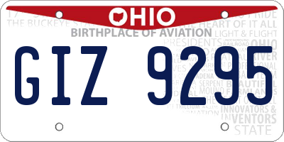 OH license plate GIZ9295