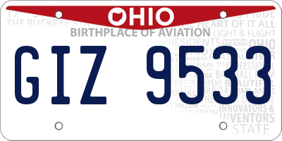 OH license plate GIZ9533