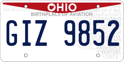 OH license plate GIZ9852